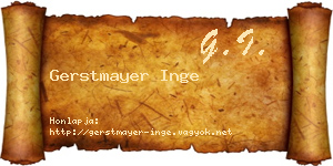 Gerstmayer Inge névjegykártya